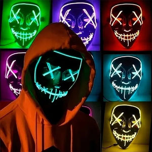 Máscara de Halloween Purga Neon LED